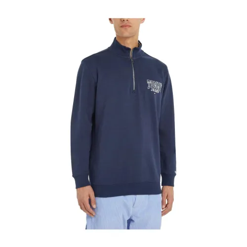 Tommy Hilfiger , Sweatshirt reg entry graphic Tommy Jeans ,Blue male, Sizes: