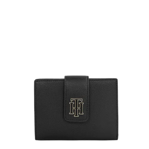 Tommy Hilfiger , Synthetic Leather Magnetic Wallet ,Black female, Sizes: ONE SIZE