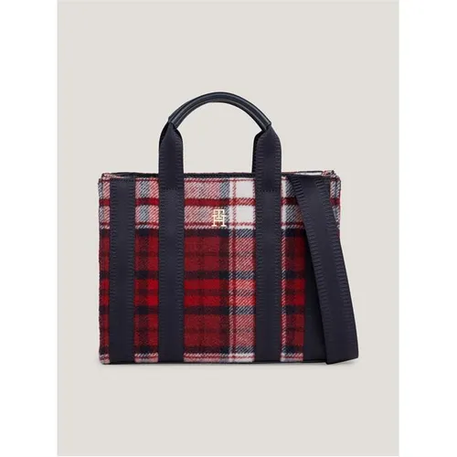 Tommy Hilfiger Th Identity Small Tote Check - Red