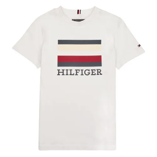 Tommy Hilfiger  TH LOGO TEE S/S  boys's Children's T shirt in White