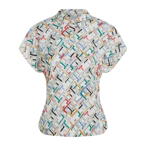 Tommy Hilfiger , TH Monogram Print Womens Shirt ,Multicolor female, Sizes: