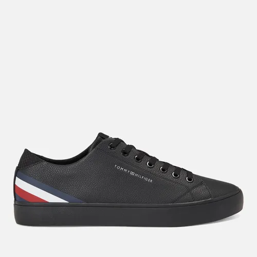 Tommy Hilfiger TH Stripes Faux Leather Vulcanised Trainers - UK 10.5