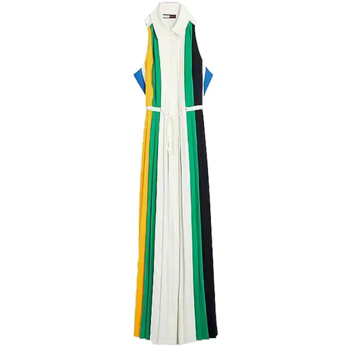Tommy Hilfiger , THC Preppy Pleated Maxi Dress ,Multicolor female, Sizes: