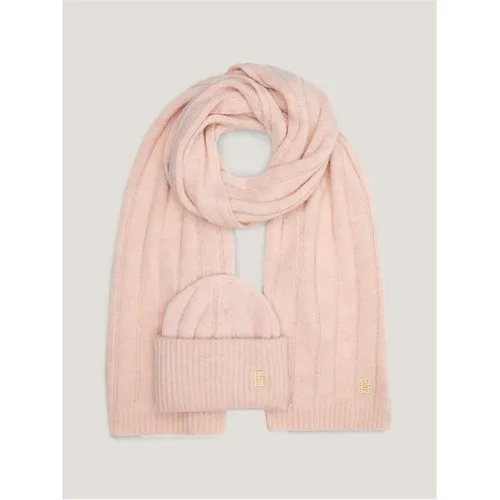 Tommy Hilfiger Timeless Beanie and Scarf - Pink