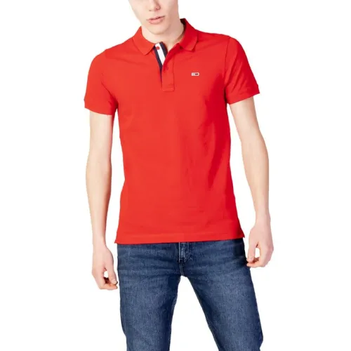 Tommy Hilfiger , Tommy Hilfiger Jeans Polo Top Heren ,Red male, Sizes: