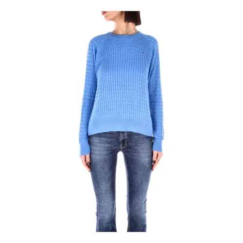 Tommy Hilfiger , Tommy Hilfiger Sweaters Clear Blue ,Blue female, Sizes: