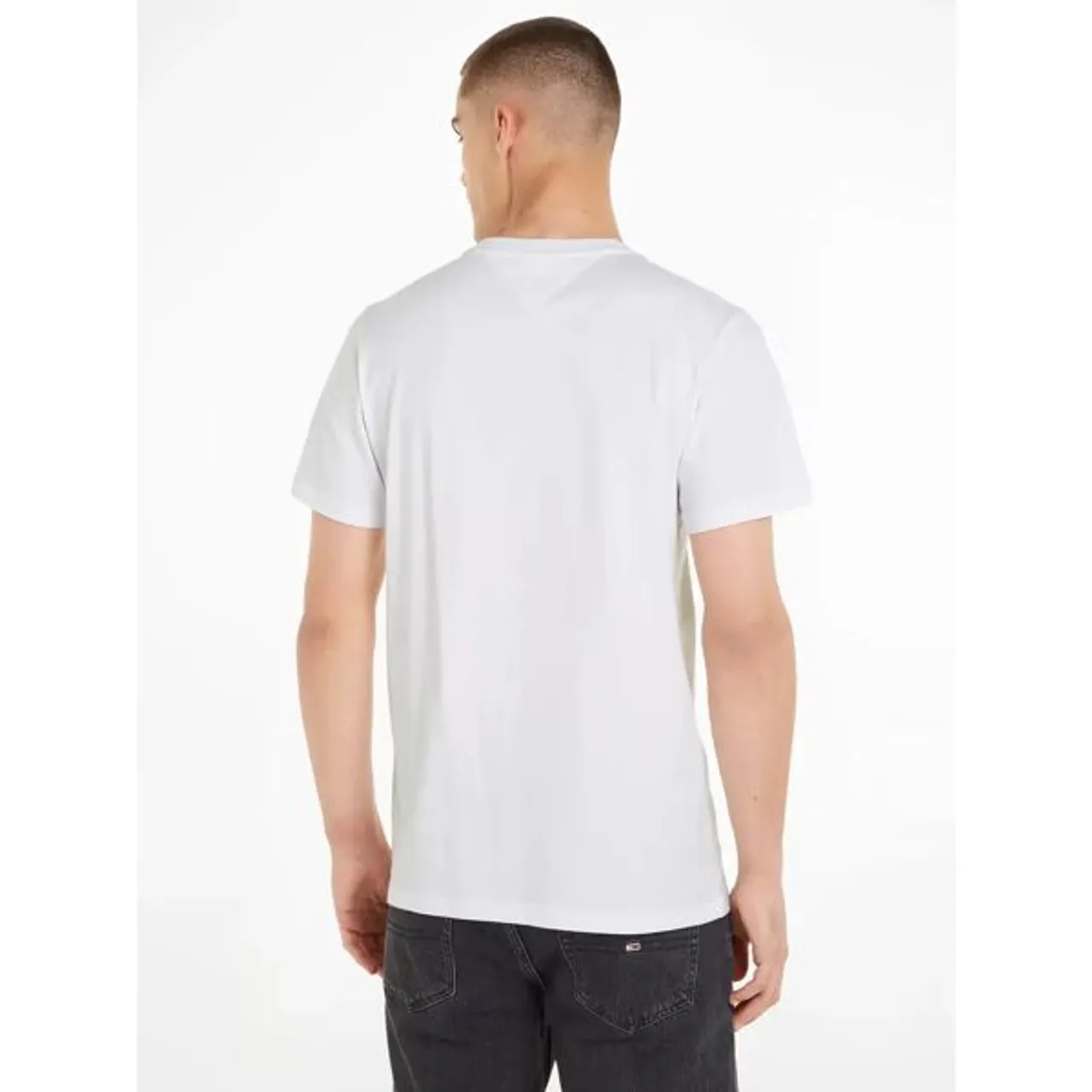 Tommy Hilfiger Tommy Jeans Slim Essential Flag T-Shirt - White - Male