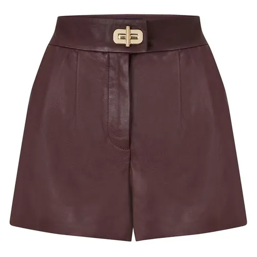TOMMY HILFIGER Turn Lock Leather Shorts - Red