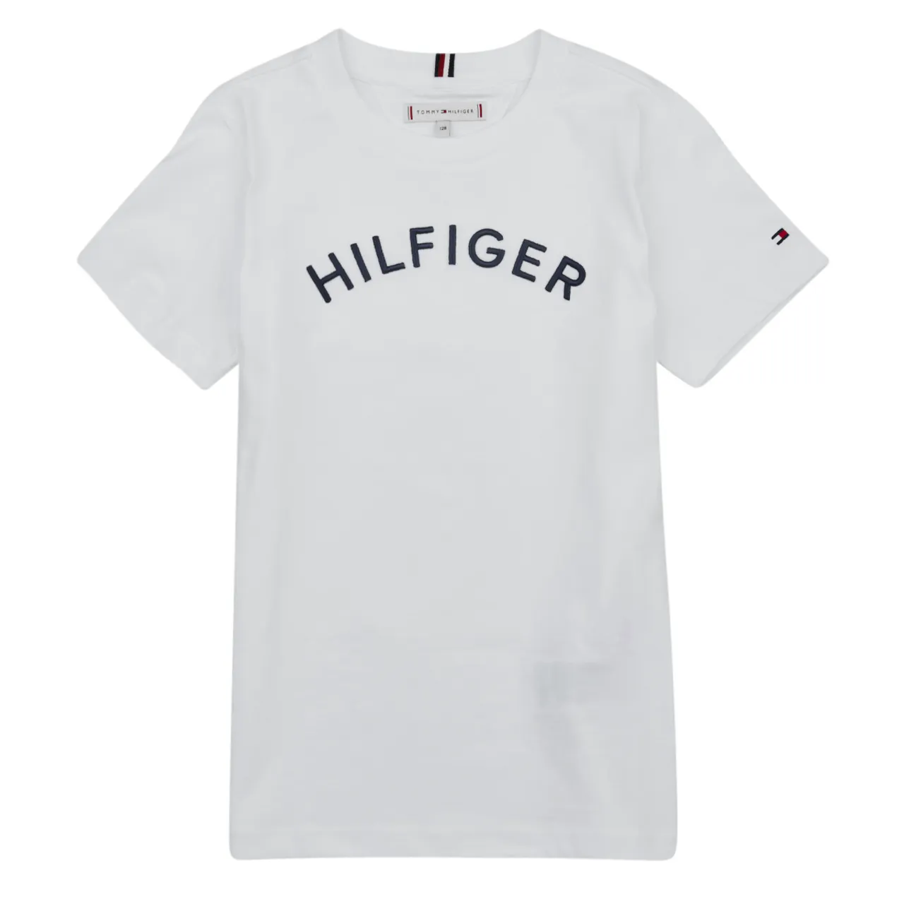 Tommy Hilfiger  U HILFIGER ARCHED TEE  boys's Children's T shirt in White