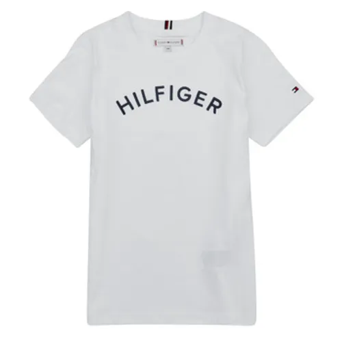 Tommy Hilfiger  U HILFIGER ARCHED TEE  boys's Children's T shirt in White