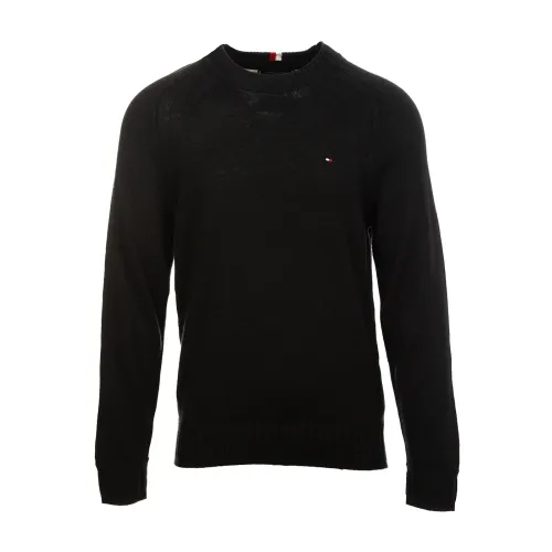Tommy Hilfiger , V-neck sweaters black ,Black male, Sizes: