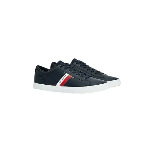 Tommy Hilfiger , Vulcanized Leather Essential Sneakers ,Blue male, Sizes: