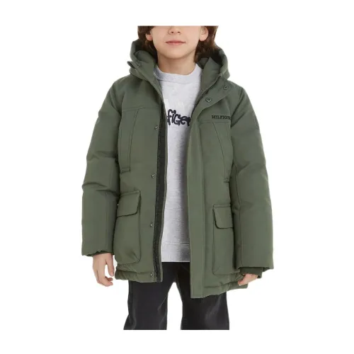 Tommy Hilfiger , Water-Resistant Parka for Kids ,Green male, Sizes:
