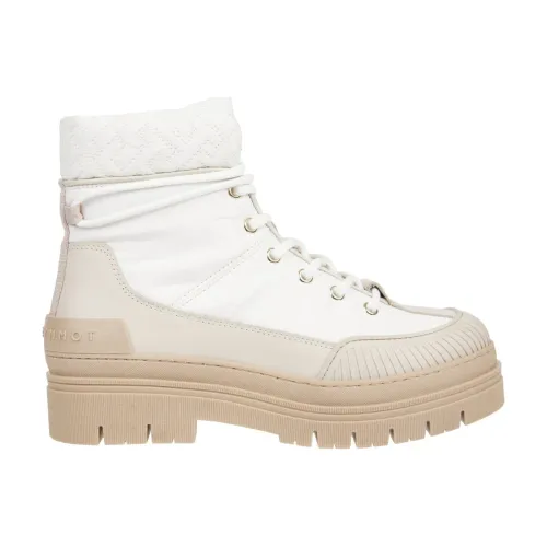 Tommy Hilfiger , White Monogram Outdoor Ankle Boots ,White female, Sizes: