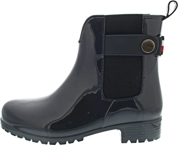 Tommy Hilfiger Women's Ankle Rainboot with Metal Detail