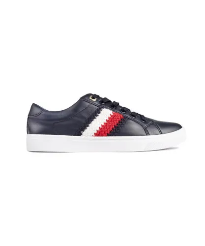 Tommy Hilfiger Womens Corporate Cupsole Trainers - Blue Leather