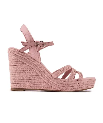 Tommy Hilfiger Womens Essential Espadrille Sandals - Pink Canvas
