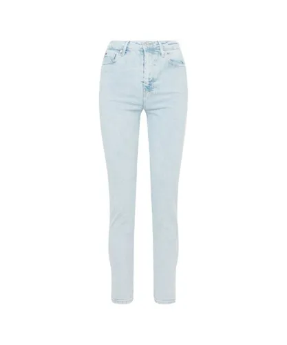 Tommy Hilfiger Womens Gramercy Mom High Rise Tapered Jeans - Light Blue