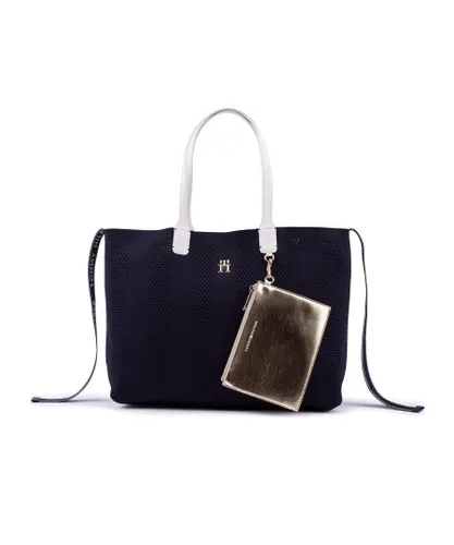 Tommy Hilfiger Womens Iconic Knitted Handbag - Blue - One Size