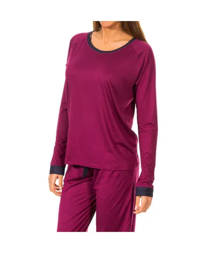 Tommy Hilfiger Womens Long sleeve round neck t-shirt 1487904686 woman - Violet Modal