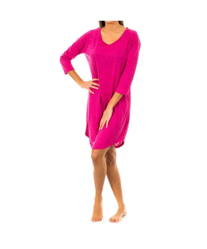 Tommy Hilfiger Womens Long-sleeved nightgown with boat neck 1487903526 woman - Pink