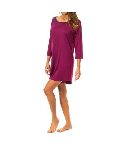 Tommy Hilfiger Womens Long-sleeved nightgown with round neck 1487904753 women - Violet Modal