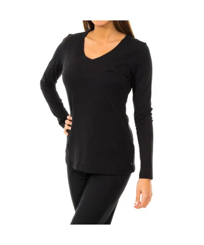 Tommy Hilfiger Womens Long-sleeved V-neck t-shirt 1487903577 woman - Black