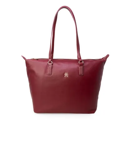 Tommy Hilfiger WoMens Plain Handbag with Zip Closure in Red - One Size