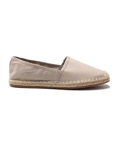 Tommy Hilfiger Womens Signature Espadrille Shoes - Natural Rubber