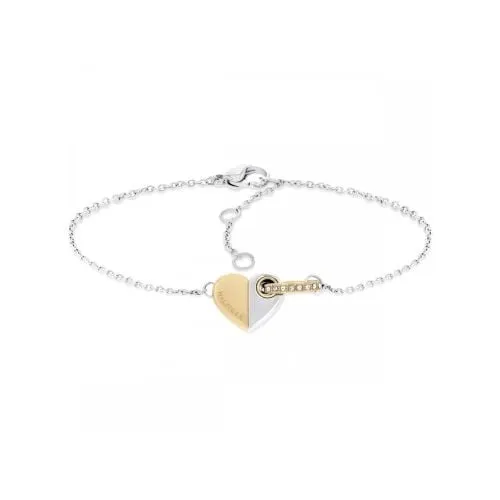 Tommy Hilfiger Womens Silver Two Tone Heart Bracelet
