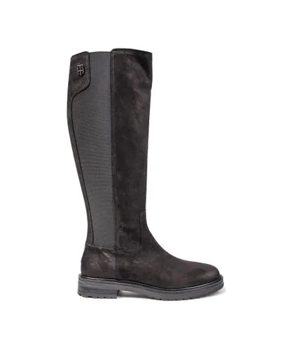 Tommy Hilfiger Womens Stud Boots - Black Leather
