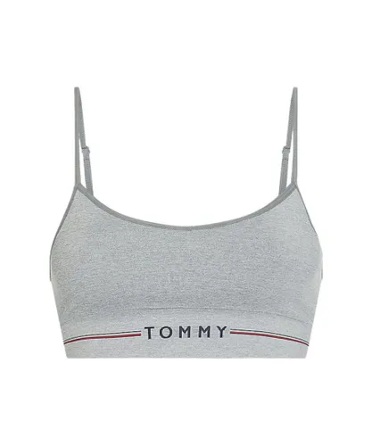 Tommy Hilfiger Womens UW0UW02400 Seamless Logo Bralette Bra - Grey Nylon