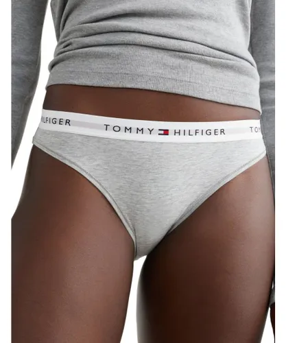 Tommy Hilfiger Womens UW0UW03836 Icon 2.0 Brief - Grey Cotton