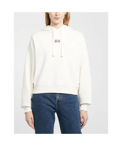 Tommy Hilfiger Womenss Classic Washed Hoody in White Cotton