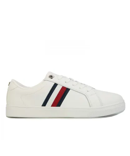 Tommy Hilfiger Womenss Essential Stripes Trainers in White Leather