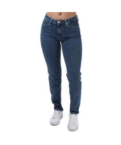 Tommy Hilfiger Womenss Rome Mid Rise Straight Jeans in Denim - Blue Cotton