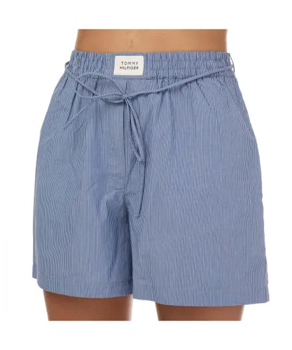 Tommy Hilfiger Womenss Stripe Shorts in Blue Cotton