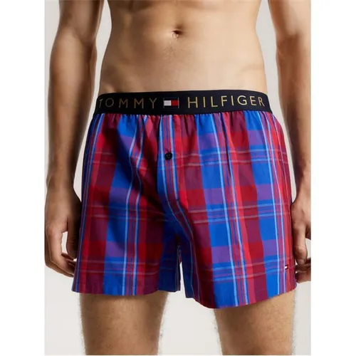 Tommy Hilfiger Woven Boxer Print Gold Wb - Blue