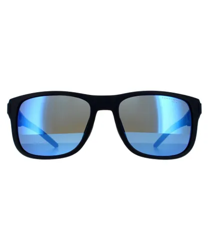 Tommy Hilfiger Wrap Mens Matte Blue Mirror Sunglasses - One