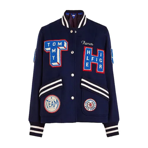Tommy Hilfiger , Yale Navy Wool Blend Varsity Jacket ,Multicolor female, Sizes: