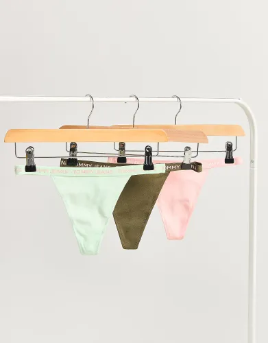 Tommy Jeans 3-Pack Thong - Multi Coloured - Womens