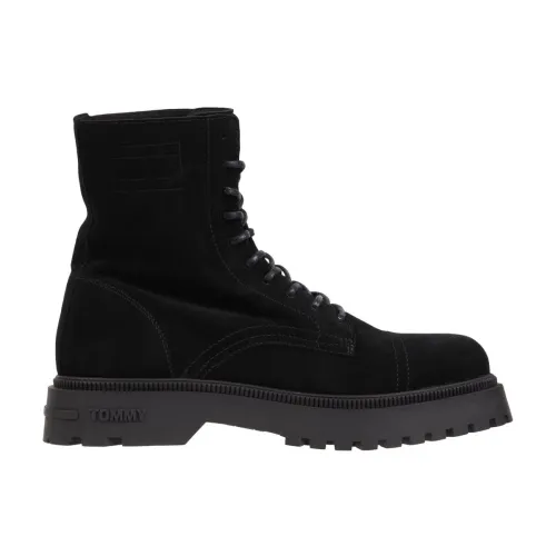 Tommy Jeans , Black Casual Ankle Boots for Men ,Black male, Sizes: