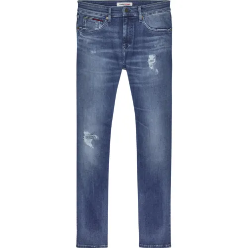 Tommy Jeans , Blue Denim Trousers for Men ,Blue male, Sizes:
