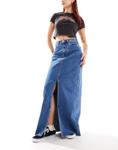 Tommy Jeans Claire high waist maxi skirt in mid wash-Blue