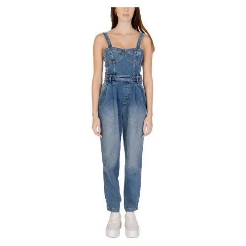 Tommy Jeans , Cotton Bustier Jumpsuit ,Blue female, Sizes: