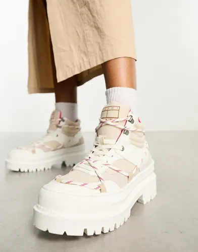 Tommy Jeans hybrid boots in ivory-White