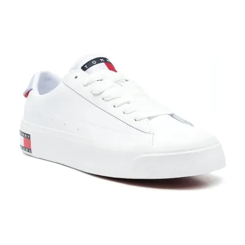 Tommy Jeans , jeans vulcanized leather trainers ,White female, Sizes: