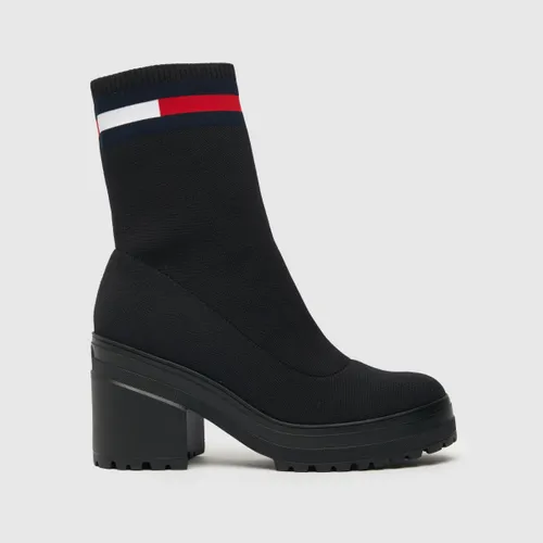 Tommy Jeans Knitted Boots In Black