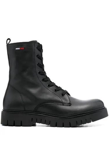 Tommy Jeans lace-up leather ankle boots - Black