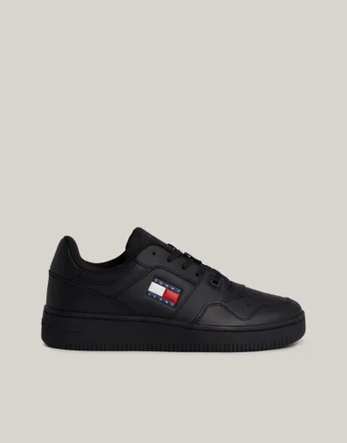 Tommy Jeans Leather Basketball Trainers in Black